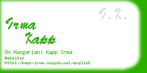 irma kapp business card